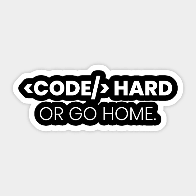 Code hard or go home - Programming Sticker by Meow Meow Cat